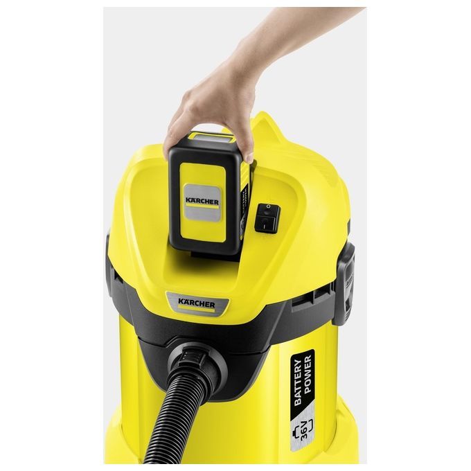 Karcher 1.629-910.0 Aspiratore Solidi Liquidi WD 3 Battery Capacita' Vano di Raccolta Capacita' 17 Litri