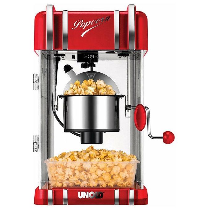 Unold Retro Macchina per Popcorn Rosso-Argento 300W