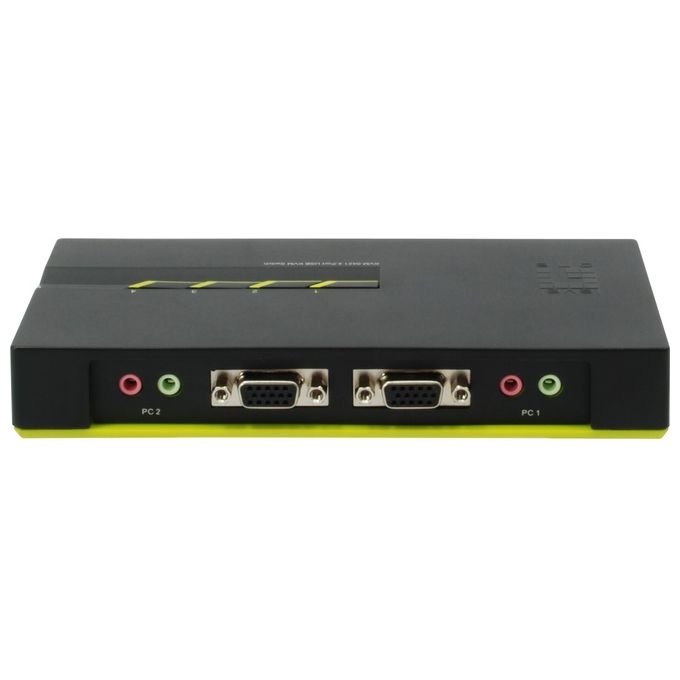 LevelOne KVM-0421 Switch per Keyboard-Video-Mouse Nero-Verde