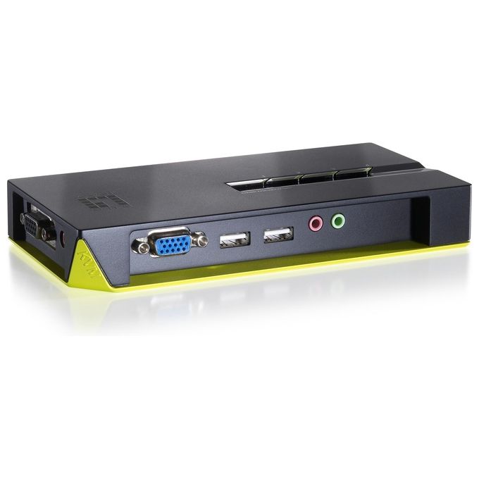 LevelOne KVM-0421 Switch per Keyboard-Video-Mouse Nero-Verde