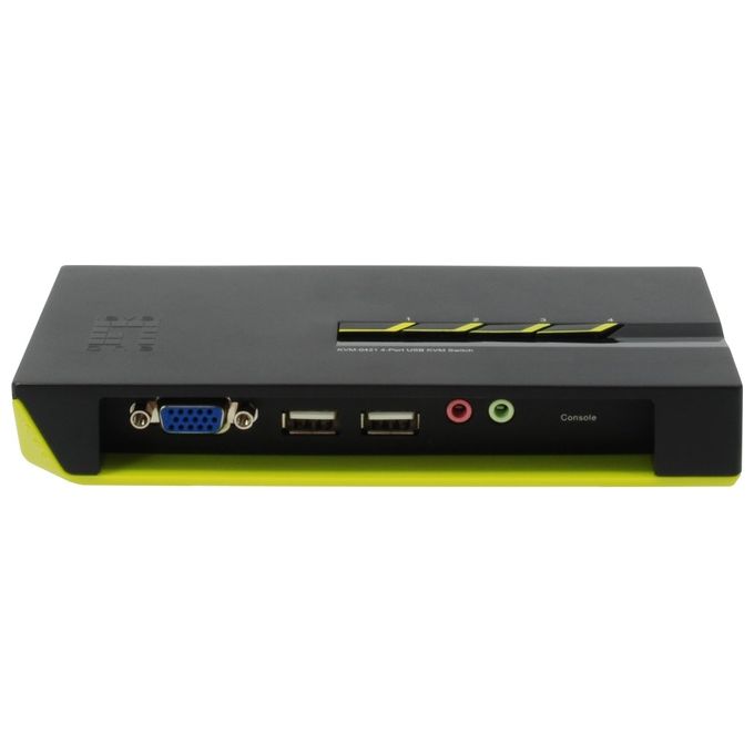 LevelOne KVM-0421 Switch per Keyboard-Video-Mouse Nero-Verde