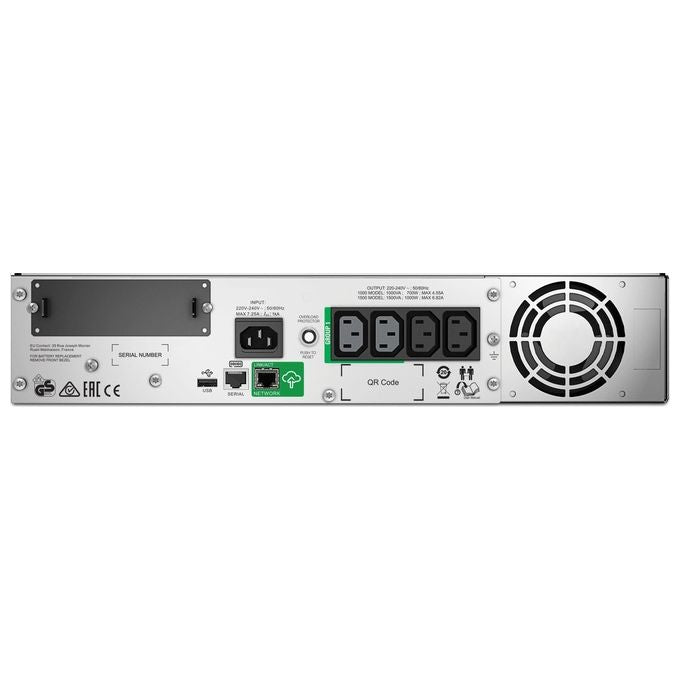 Apc Smart-UPS 1000VA LCD RM Ups Montabile in Rack 220-230-240V c.a. V 700W 1000 VA Ethernet 10-100 RS-232 Usb Connettori di Uscita 4 2U Nero con APC SmartConnect