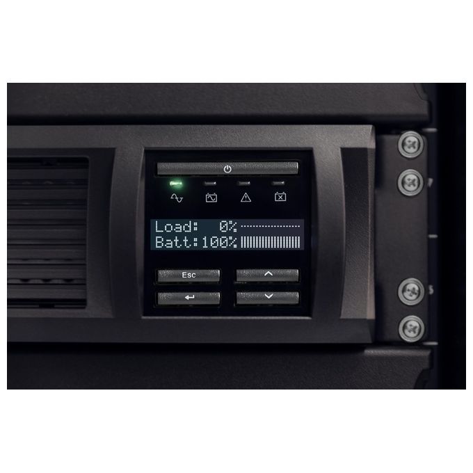 APC SMT1500RMI2UC Smart-UPS 1500VA LCD RM UPS montabile in rack 220-230-240 V c.a. V 1 kW 1500 VA Ethernet 10-100, RS-232, USB connettori di uscita 4 2U nero con APC SmartConnect