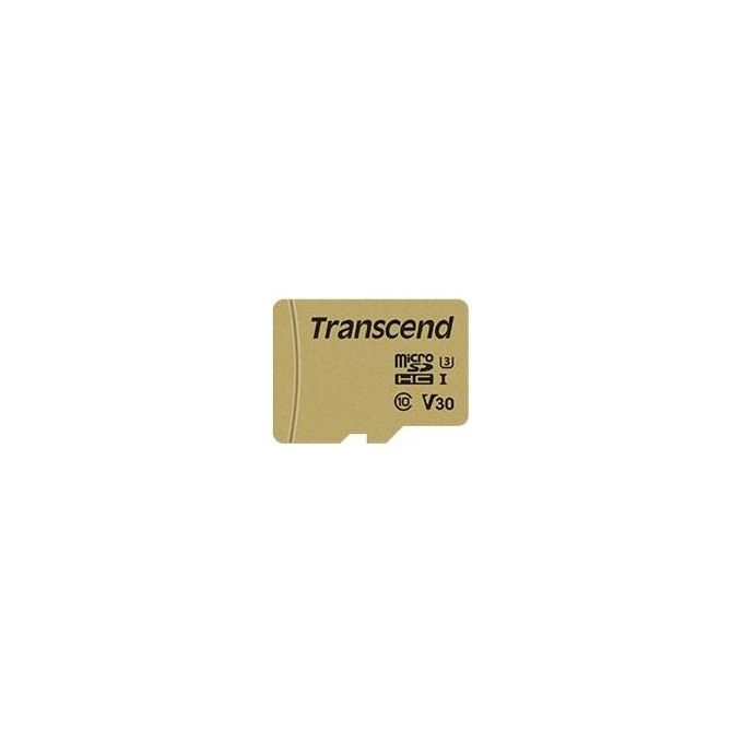 Transcend 500S MicroSDXC Scheda di Memoria da 8Gb Uhs-I U3 Class 10 con Adattatore