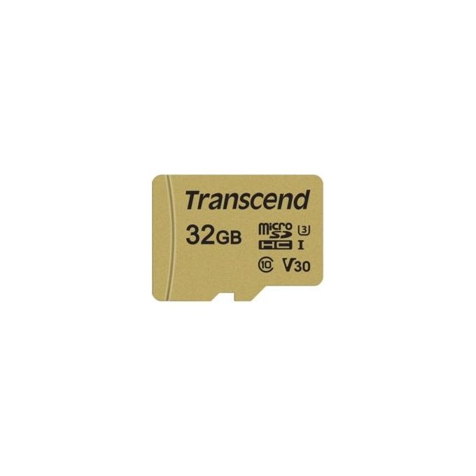 Transcend 500S MicroSD Scheda di Memoria da 32Gb Uhs-I U3 con Adattatore