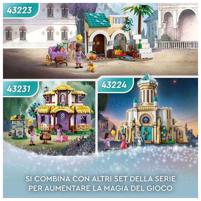 LEGO Disney Wish 43224 Il Castello di Re Magnifico, Gioco da Costruire dal Film Wish con Mini Bamboline, Regalo di Natale