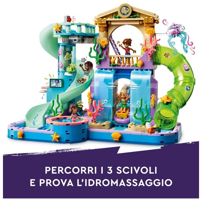 LEGO 42630 Friends Parco Acquatico di Heartlake City Giochi Creativi per Bambine e Bambini da 8 Anni in su da Costruire con Scivoli per l'Acqua 4 Personaggi e Accessori Idee Regalo di Compleanno