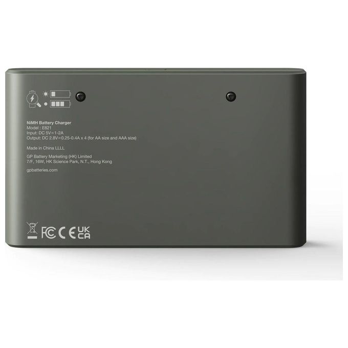 GP Batteries ReCyko E821 8-Fold Round Batterie Charger4xAA 2100mAh-4xAA 850mAh