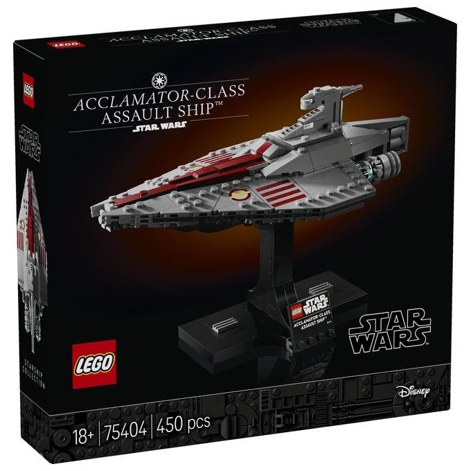 LEGO Star Wars 75404 Nave d'Assalto Classe Acclamator, Modellino da Costruire di Astronave da Collezione con Supporto, Idea Regalo di Compleanno per Adulti, Uomo, Donna e Fan dell'Attacco dei Cloni