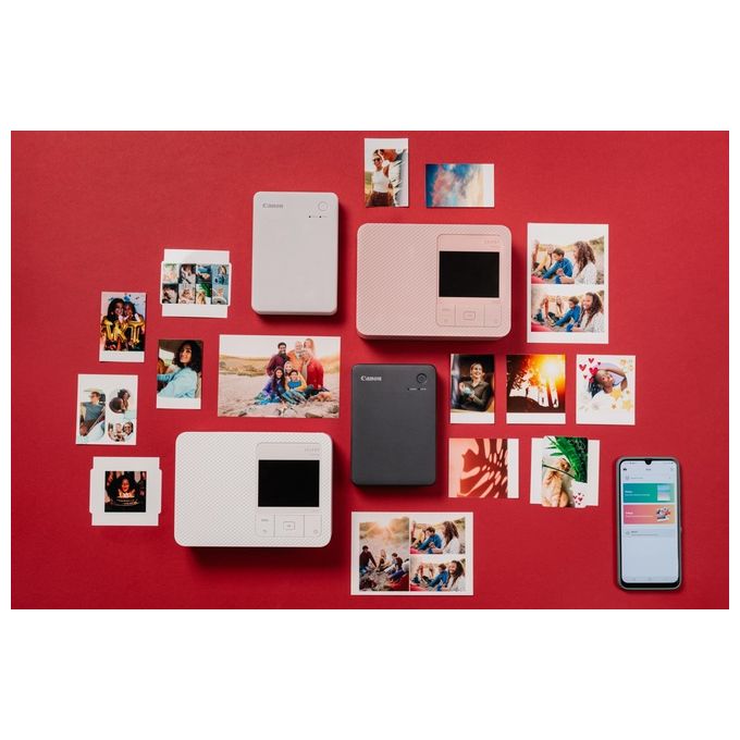 Canon Stampante portatile SELPHY QX20: per la stampa Wi-Fi direttamente dal tuo dispositivo smart. Stampa a sublimazione 2 formati di stampe con adesivo rimovibile e ricarica USB-C - Nero