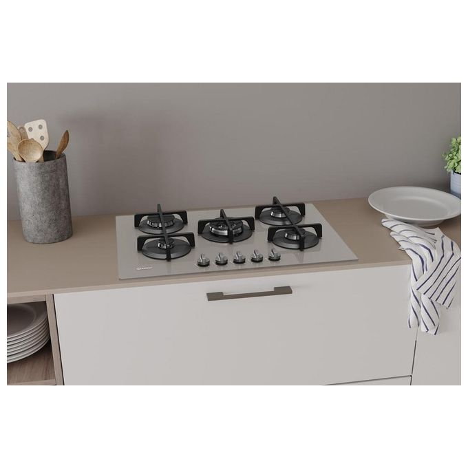 Indesit ING 72T-TD Piano Cottura a Gas 5 Zone High Power Flame 73 cm Marrone