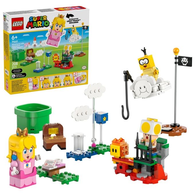 Lego Super Mario Avventure di Peach Interattiva Giocattolo con 4 Personaggi Nintendo tra cui la Principessa e un Toad Giallo