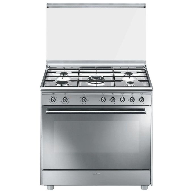 Smeg SX91SV9 Cucina a Gas con Forno Elettrico Multifunzione Ventilato Estetica Classica 5 Fuochi Classe energetica A 90x60 cm Acciaio Inox