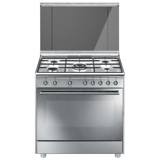 Smeg SX91SV9 Cucina a Gas con Forno Elettrico Multifunzione Ventilato Estetica Classica 5 Fuochi Classe energetica A 90x60 cm Acciaio Inox