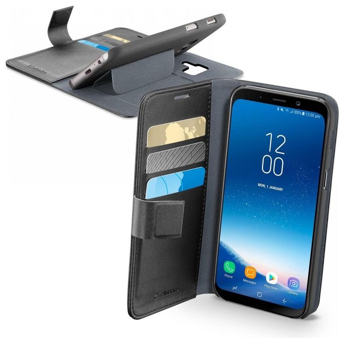 Cellular Line Custodia Book Agenda per Samsung Galaxy A8 2018 Nero