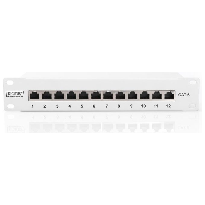 Digitus Pannello Patch 10'' 12 Porte Schermate Categoria 6 Grigio