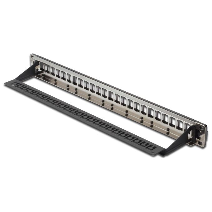 Assmann Electronic Patch Panel Modulare 24 Porte 1U Pannelli Logo Schermato per Moduli Keystone 19'' Rack Nero