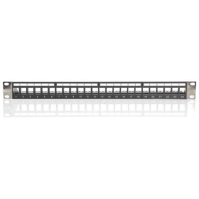 Assmann Electronic Patch Panel Modulare 24 Porte 1U Pannelli Logo Schermato per Moduli Keystone 19'' Rack Nero