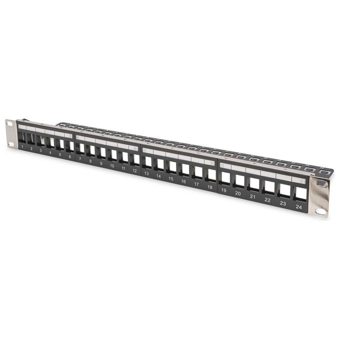 Assmann Electronic Patch Panel Modulare 24 Porte 1U Pannelli Logo Schermato per Moduli Keystone 19'' Rack Nero