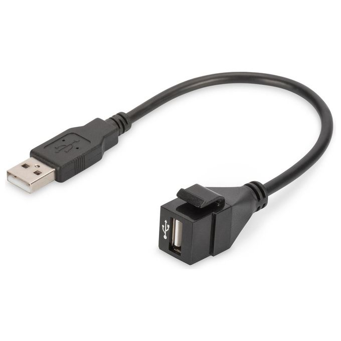 Digitus Modulo Keystone Usb 2.0 Femmina-Femmina con Cavo 16cm per Placche a Muro o Pannelli Patch