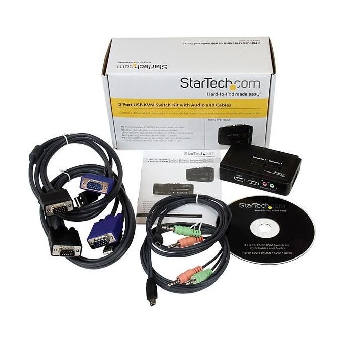 StarTech.com Kit Switch Kvm Usb Con Audio e Cavi 2 Porte