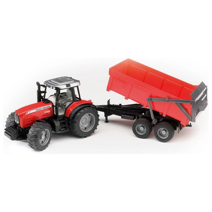 Bruder Trattore Massey Ferguson 7480 con Rimorchio Ribaltabile