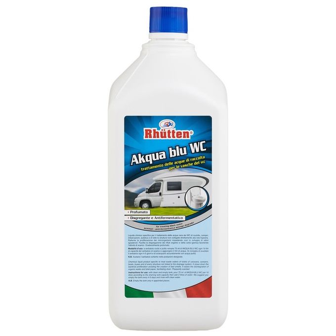 Rhütten 180311 Akqua Blu Liquido Chimico WC per Camper Roulotte Imbarcazioni 2000 ml colore Bianco