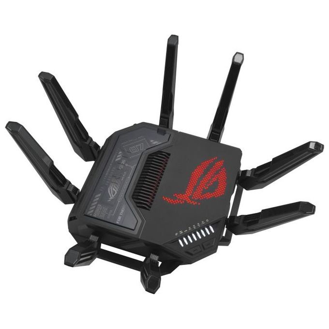 ASUS ROG Rapture GT-BE98 Router WiFi 7 Quad Band 320 MHz 4096-QAM Multi-link Doppie porte 10G WAN di backup Sicurezza di Rete supporto AiMesh Nero