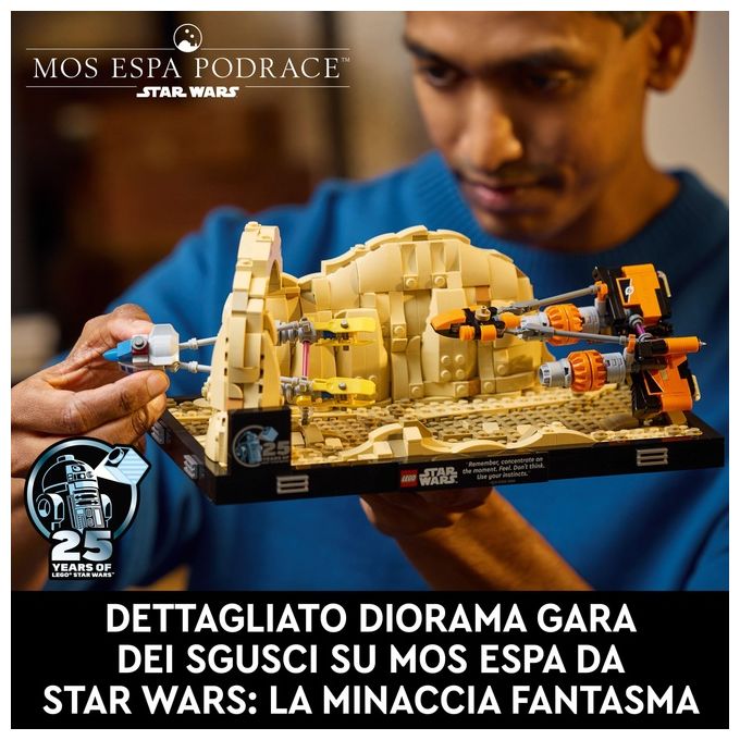 LEGO Star Wars Diorama Gara dei Sgusci su Mos Espa di Anakin Skywalker, Kit Modellismo per Adulti dal Film La Minaccia Fantasma, Gadget da Collezione