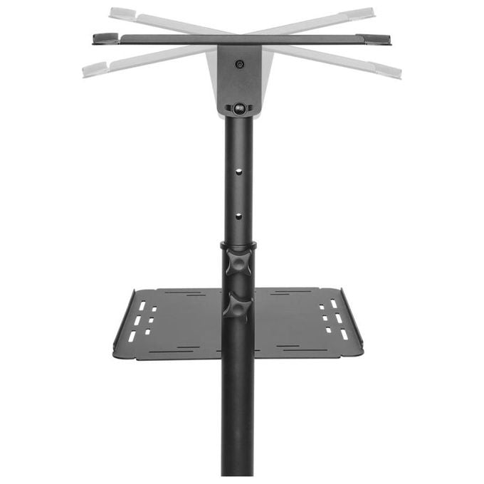 Techly 362145 Carrello per Proiettore Notebook Regolabile con Mensola Nero