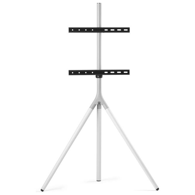 One For All WM7462 Tripod Supporto TV a Pavimento 30 Kg Rotazione 360° Regolazione Altezza Manuale Gestione Cavi Ottimizzata colore Argento