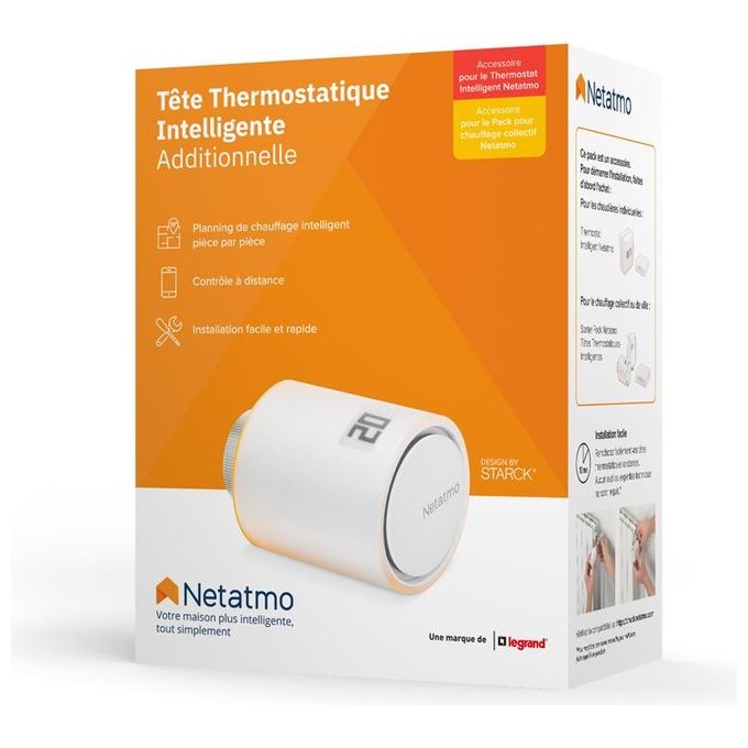 Netatmo Valvola Termostatica Wifi Intelligente, Multicolore, ‎8 x 5.8 x 5.8 cm; 190 grammi