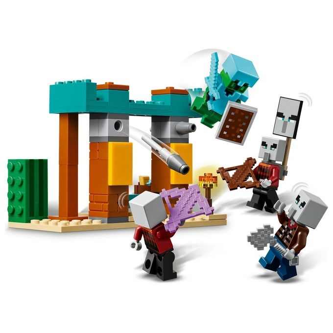 LEGO Minecraft Pattuglia nel Deserto della Bestia Gioco di Ruolo per Bambini e Bambine da 7 Anni in su con 4 Personaggi del Videogioco Funzione Spara Missili Armi Giocattolo e Tesoro 21267
