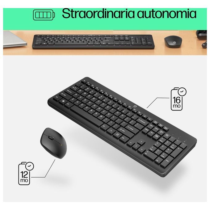 HP Combo Tastiera e Mouse Wireless 230