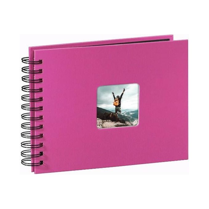 Hama Fine Art Album Fotografico e Portalistino a Spirale  Rosa 24x17cm 50 Pagine Nere