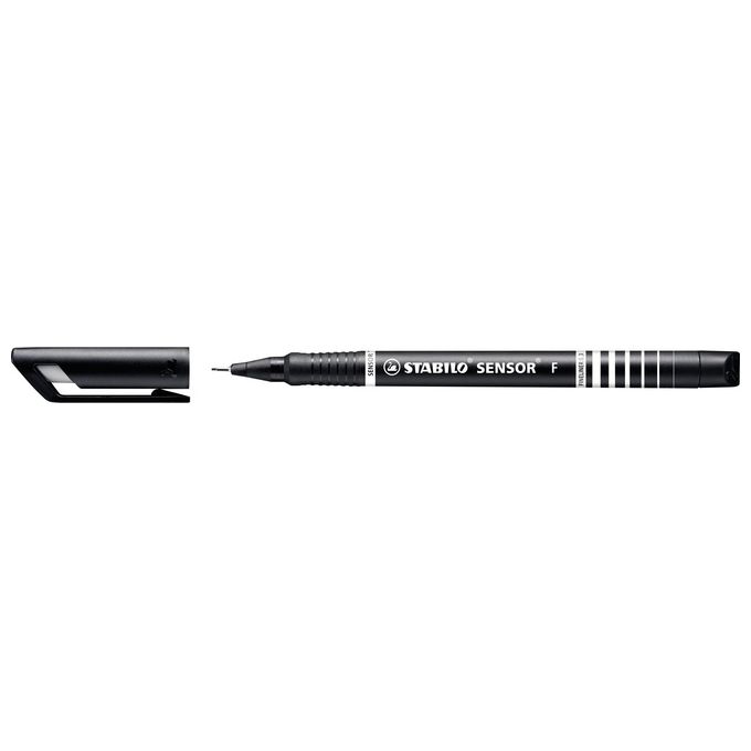 Fineliner con punta ammortizzata - STABILO SENSOR F - Tratto Fine (0,3 mm) - Astuccio da 4 - Nero-Blu-Rosso-Verde