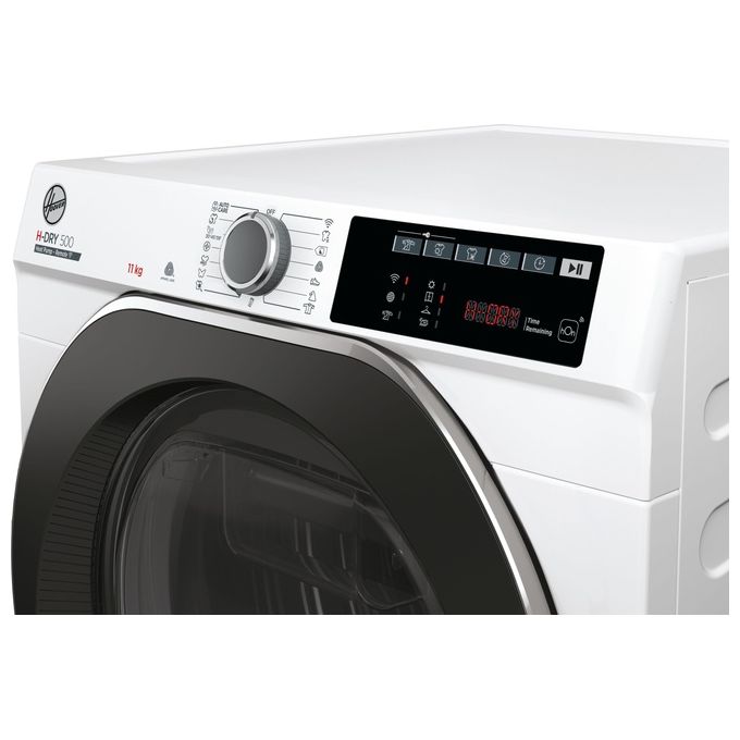 Hoover H-DRY 500 NDEH11A2TCBEXS-S Asciugatrice a pompa di calore 11 Kg classe A++ 15+1 programmi Auto care programma lana controllo remoto bianco 596x611x850