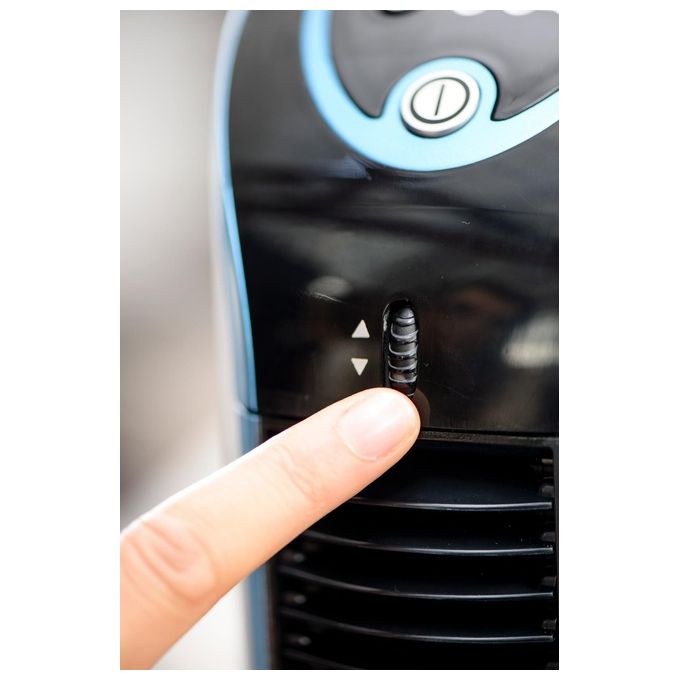 Rowenta VU6210 Eole Compact Ventilatore a Torre 30W 3 Velocita' 14cm Nero e Blu per un Rinfresco Efficace e Silenzioso