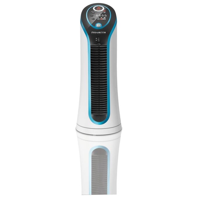 Rowenta VU6210 Eole Compact Ventilatore a Torre 30W 3 Velocita' 14cm Nero e Blu per un Rinfresco Efficace e Silenzioso