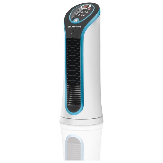 Rowenta VU6210 Eole Compact Ventilatore a Torre 30W 3 Velocita' 14cm Nero e Blu per un Rinfresco Efficace e Silenzioso