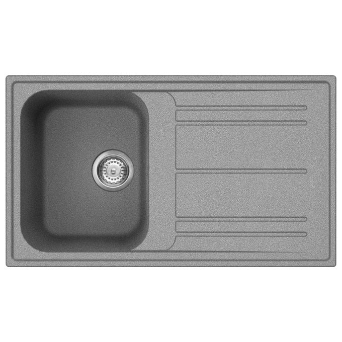 Smeg LZ861CT Lavello Sintetico da Incasso Standard Estetica Universale 1 Vasca + Gocciolatoio Reversibile 86 cm Cemento