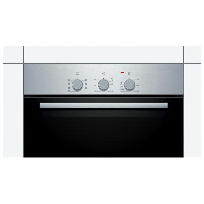 Bosch HBF011BR0 Serie 2 - Forno da incasso elettrico multifunzione, 66 L, Classe A, 5 funzioni di cottura, HotAir 3D, Acciaio inox