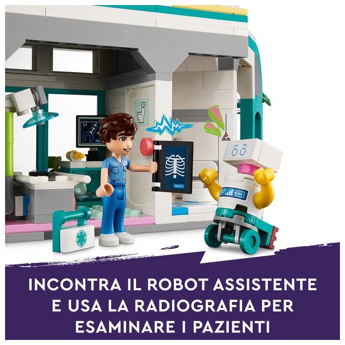 LEGO Friends 42621 Ospedale di Heartlake City, Giochi Educativi per Bambini di 7+ con Elicottero Giocattolo e 5 Mini Bamboline
