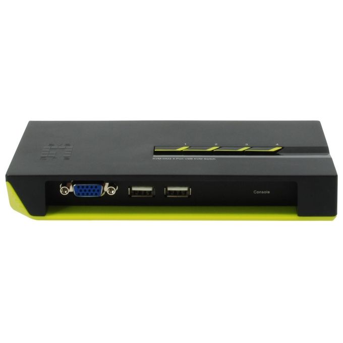 LevelOne KVM-0422 Switch per Keyboard-Video-Mouse Nero-Verde