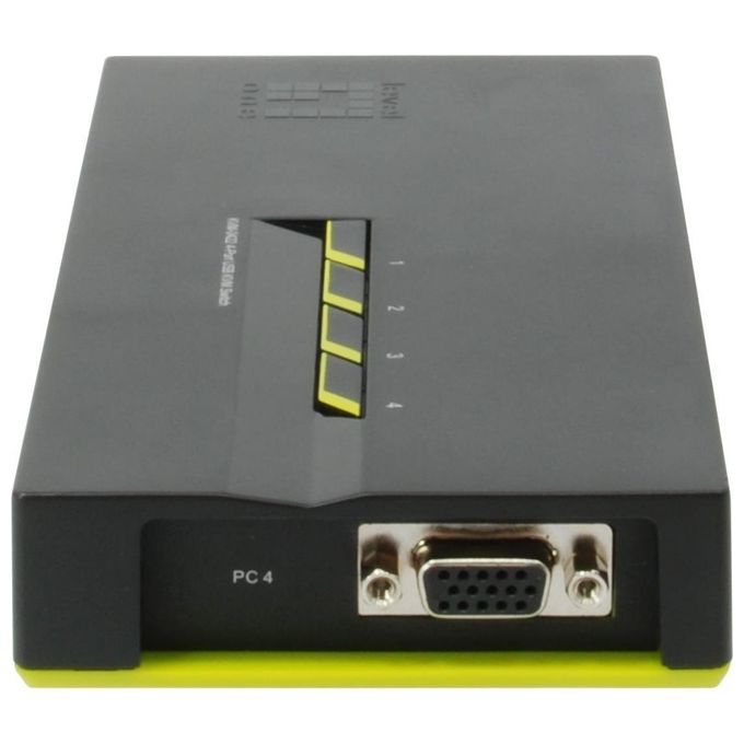 LevelOne KVM-0422 Switch per Keyboard-Video-Mouse Nero-Verde
