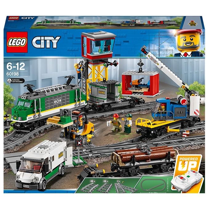 LEGO City Treno Merci, Giocattolo Telecomandato con Locomotore Motorizzato con Bluetooth RC a 10 Velocita', 3 Carrozze, Binari, Minifigure e Accessori