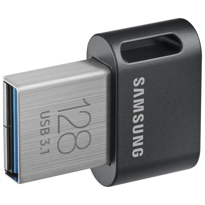 Samsung MUF-128AB-APC Flash Drive FIT Plus 128 GB USB tipo A 3.2 Gen 1 Velocita' lettura 400 MB-s colore Grigio Argento