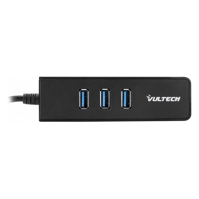Vultech Hub 3 Porte Usb 3.0 5 Gbps e Porta Rj45