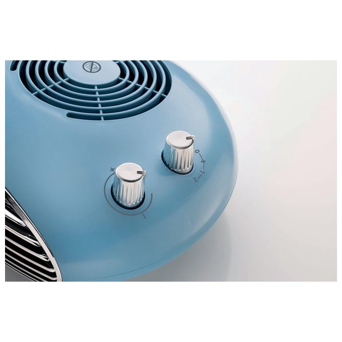 Ariete 8211-05 Vintage - Termoventilatore da tavolo, potenza 2000 W, 2 livelli di calore, termostato regolabile, funzione ventilazione, Celeste