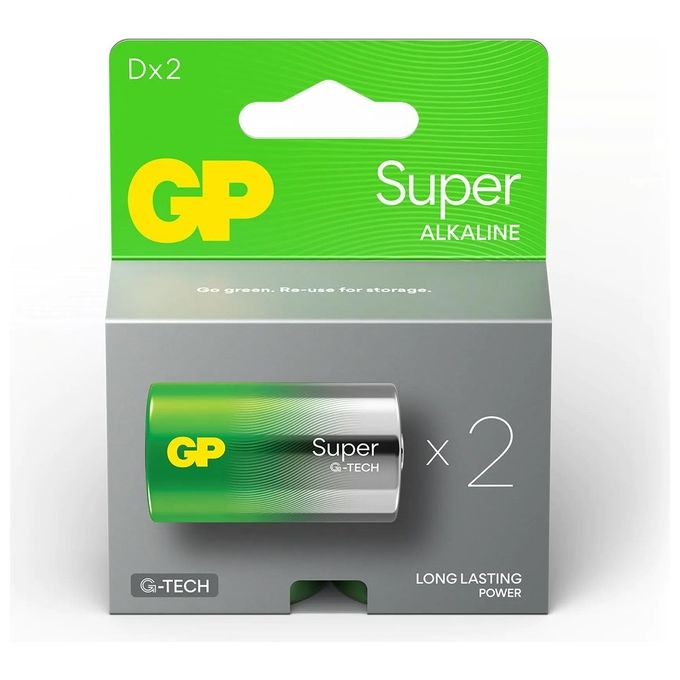 GP Super Alkaline 1.5V D Mono LR20 2 Pezzi